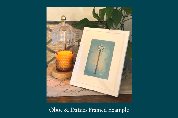 Carousel Oboe and Daisies Illustration